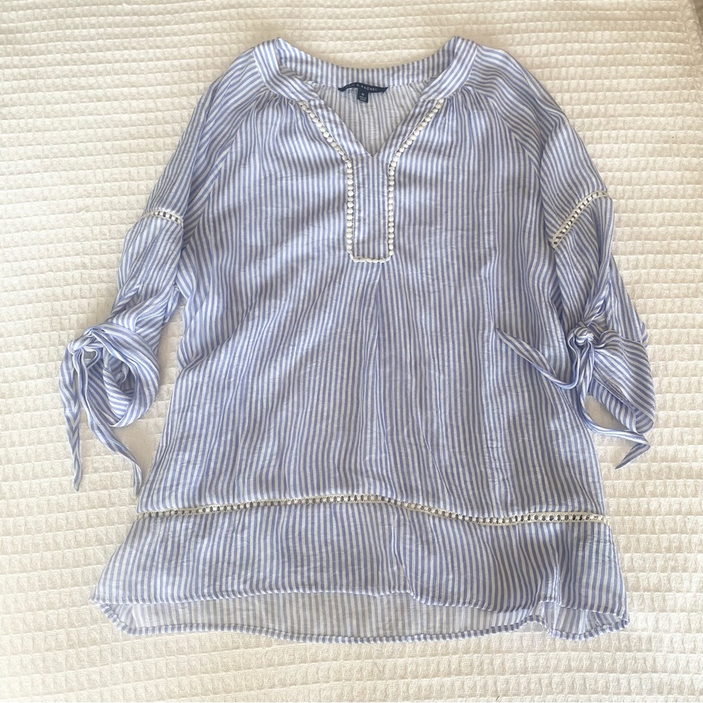 Zac & Rachel blue and white striped tunic top